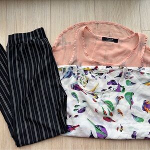 BUNDLE 2 tops and 1 pants mix & match summer lightweight comfy size S